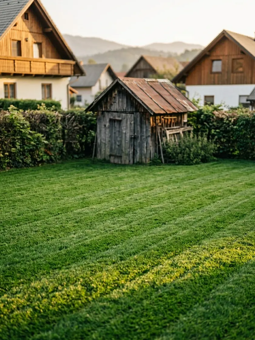 Urejena zelenica po košnji trave - Zeleni Kotiček Maribor